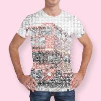 Link to CURIOOS - Men's All Over T-Shirt - Typographic Art | LONDON Westminster Bridge Buses