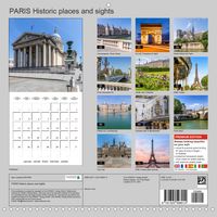 Calendar back - PARIS Historic places and sights