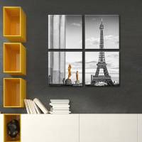 Eiffel Tower View Multi Panel Canvas Wall Art - LINK ElephantStock