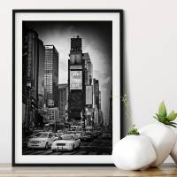 NEW YORK CITY Times Square | Monochrom - Gerahmtes Poster - LINK - artboxONE Onlineshop